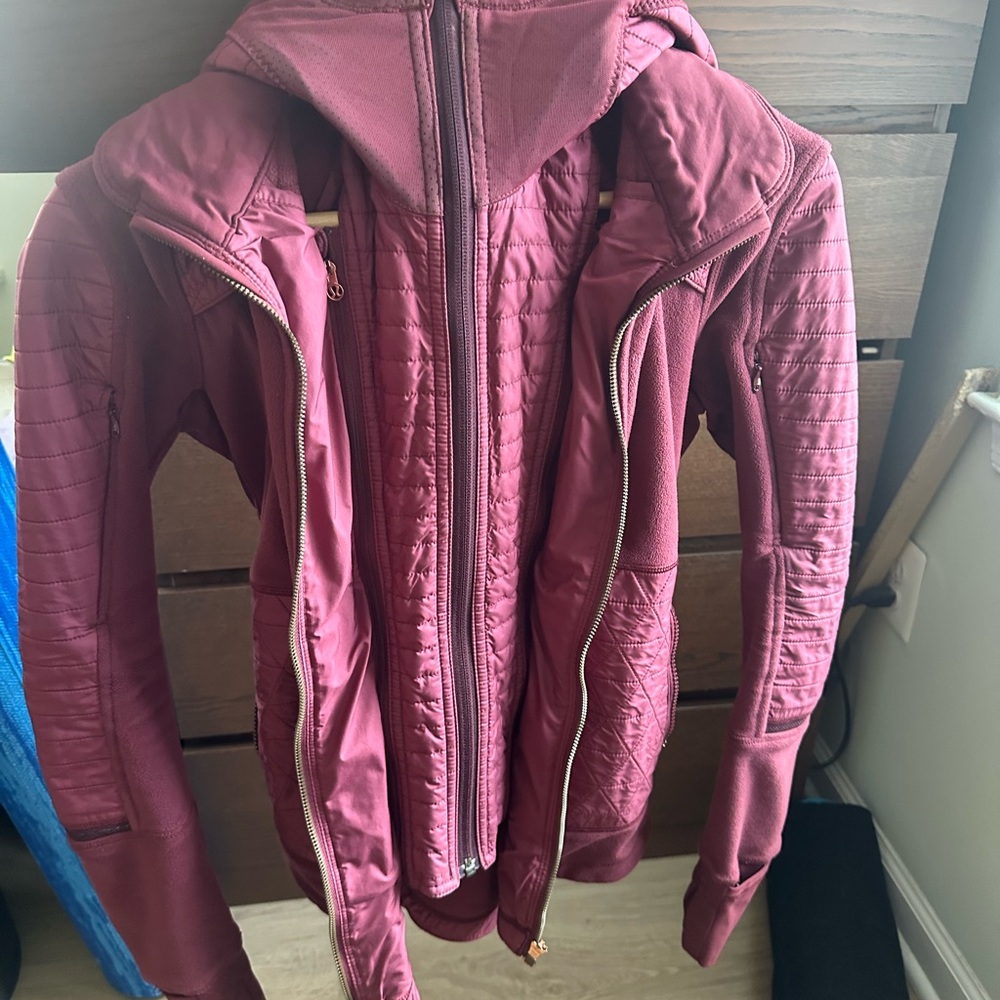 Lululemon Fleecy Keen Jacket in Wine Berry color.
